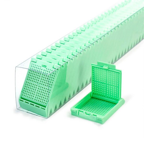Hinged Biopsy Cassette, green